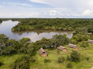 Only 4 thatched chalets housing luxury safari tents